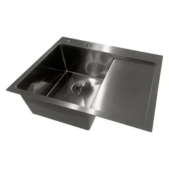 Мийка з нержавіючої сталі Mixxus MH6350L Nano-Black (3.0/0.8) колір графіт (MI7045)