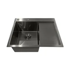 Мийка з нержавіючої сталі Mixxus MH6350L Nano-Black (3.0/0.8) колір графіт (MI7045)