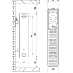 Сталевий радіатор Europroduct 22 x 500 x 1300 (бокове підкл.) (EP4454)