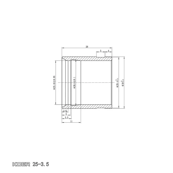 Гільза монтажна насувна Koer KA.S25 - 25-3.5mm (KR4901)