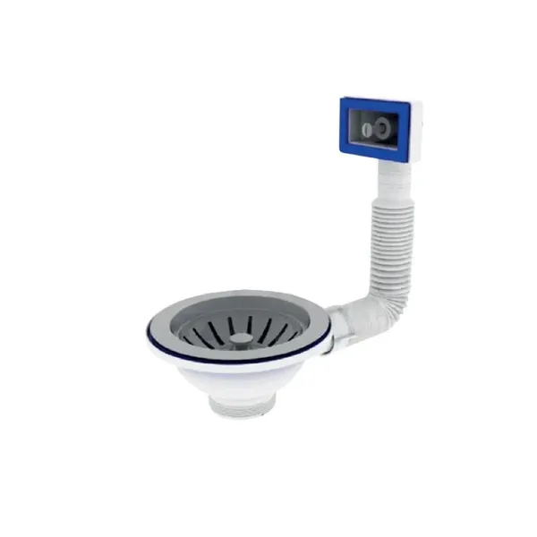 Випуск різьбовий Zerix KS-01 3 1/2" з гнучким прямокутним переливом (ZX5091)