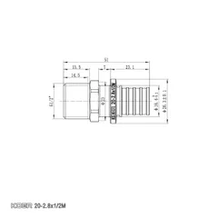 Перехідник з ЗР Koer KA.A06M-20 - 20(2.8mm) x 1/2"M (KR4851)