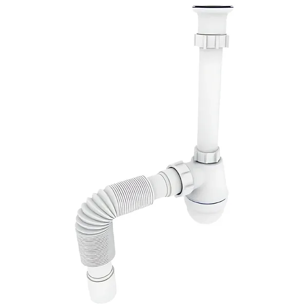 Сифон для раковини Zerix SU-03-А з ревізією (Колір білий) 1 1/4'' (ZX5083)