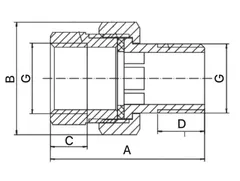 Згін американка прямий Europroduct EP.0421 - 1-1/2" (EP6057)