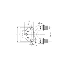 Кутник настін з наскрізн.проход.та ВР Koer KA.LW16-06F-16- 16(2.2mm) x 1/2"F x 16(2.2mm) (KR4882)
