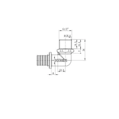 Кутник перехідний із ЗР Koer KA.L06M-20 - 20(2.8mm) x 1/2"M (KR4875)