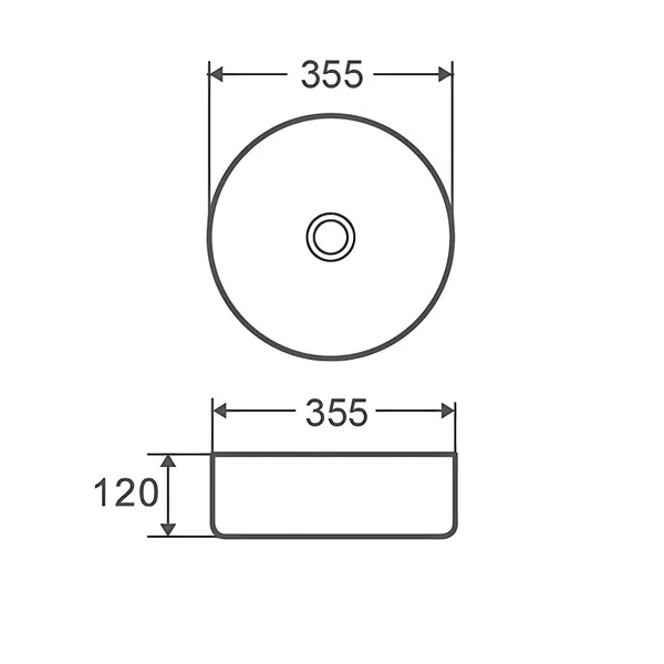 Раковина накладна Mixxus Premium TOPPER-0102 365х365х125mm (MP6680)