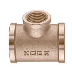 Трійник редукційний Koer KF.T100610F.WN - 1"х1/2"х1" FFF без нікелю (MX1530)