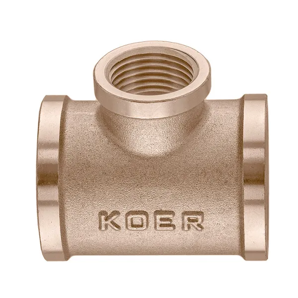 Трійник редукційний Koer KF.T100610F.WN - 1"х1/2"х1" FFF без нікелю (MX1530)
