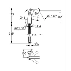 Змішувач одноважільний для раковини M-Size Grohe Essence (24176KF1)