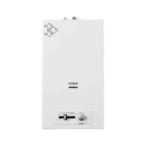 Газова колонка KOER KWH.G0410 WHITE димохідна з п'єзорозпалом 10 л/хв (колір білий) (KR5663)