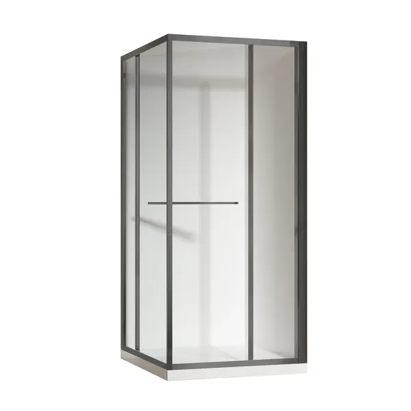 Душова кабіна без піддону Koer SR SC09-90x90x200-R-TR-07 прозоре скло Easy Clean 6мм Графіт (KR5772)