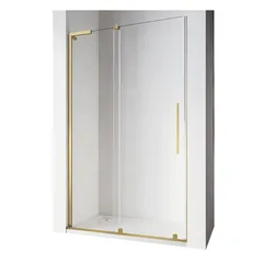 Двері у нішу Walk-In розсувні Koer SR SD07-120x200-L-TR-12 прозоре скло Easy Clean 8мм Матове золото (KR5687)
