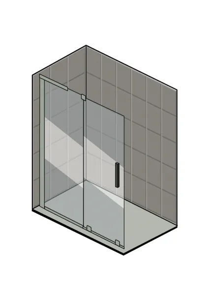 Двері у нішу Walk-In розсувні Koer SR SD07-120x200-L-TR-01 прозоре скло Easy Clean 8мм Хром (KR5686)