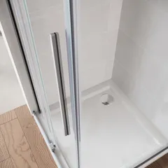 Двері у нішу Walk-In розсувні Koer SR SD07-120x200-L-TR-01 прозоре скло Easy Clean 8мм Хром (KR5686)