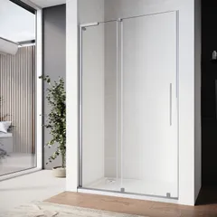 Двері у нішу Walk-In розсувні Koer SR SD07-120x200-L-TR-01 прозоре скло Easy Clean 8мм Хром (KR5686)