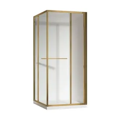 Душова кабіна без піддону Koer SR SC09-90x90x200-R-TR-12 прозоре скло Easy Clean 6мм Матове золото (KR5771)
