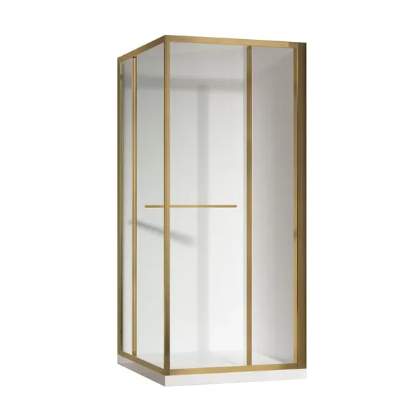 Душова кабіна без піддону Koer SR SC09-90x90x200-L-TR-12 прозоре скло Easy Clean 6мм Матове золото (KR5684)