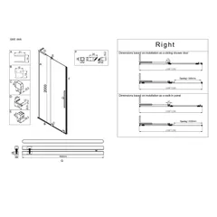 Двері у нішу Walk-In розсувні Koer SR SD07-120x200-R-TR-12 прозоре скло Easy Clean 8мм Матове золото (KR5774)