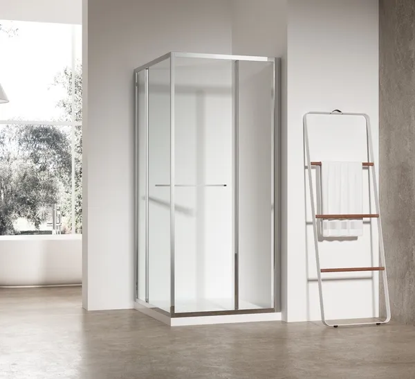 Душова кабіна без піддону Koer SR SC09-90x90x200-R-TR-01 прозоре скло Easy Clean 6мм Хром (KR5770)