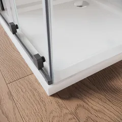Двері у нішу Walk-In розсувні Koer SR SD07-120x200-R-TR-07 прозоре скло Easy Clean 8мм Графіт (KR5775)