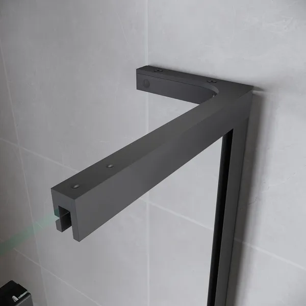 Двері у нішу Walk-In розсувні Koer SR SD07-120x200-R-TR-07 прозоре скло Easy Clean 8мм Графіт (KR5775)