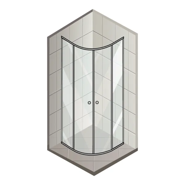 Душова кабіна без піддону Koer SR SC04-90x90x195-TR-02 прозоре скло Easy Clean 5мм SS Color (KR5682)