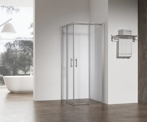 Душова кабіна без піддону Koer SR SC03-90x90x200-TR-02 прозоре скло Easy Clean 6мм SS Color (KR5680)
