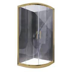 Душова кабіна без піддону Koer SR SC04-90x90x195-TR-12 прозоре скло Easy Clean 5мм Матове золото (KR5681)