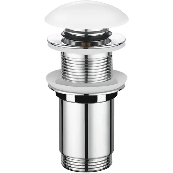 Донний клапан для раковини Koer PW-08-11 1 1/4''  без переливу автоматичний СLICK-СLACK (Біла керам.накл) (KR5788)