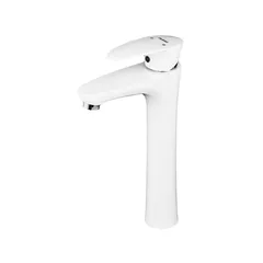 Змішувач для умивальника Plamix Cezar-001 HIGH SET White (з підведенням) (PM0663)