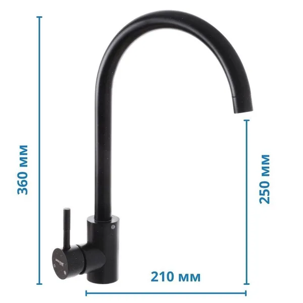 Кухонний змішувач чорний Mixxus SUS 011-2 (SS0003)