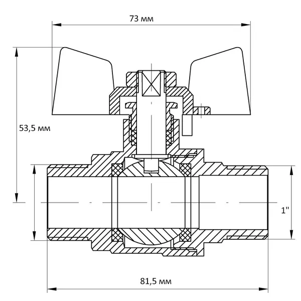 Кран кульовий Koer 1" ШШМ (KR.219) (KR0159)