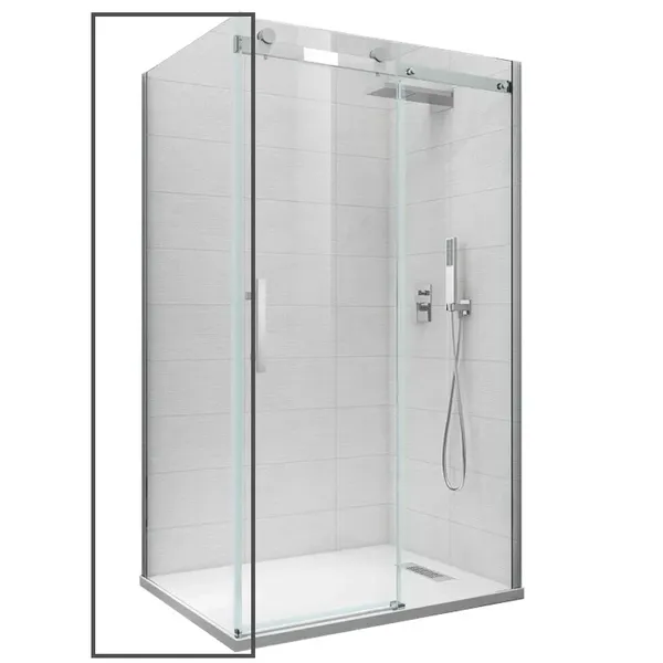 Бічна стінка до кабіни Koer SR SW01-90x200-TR-01 прозоре скло Easy Clean 8мм, хром (KR5381)