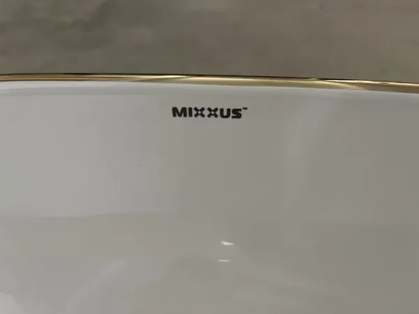 Раковина накладна Mixxus Premium ELLIPSE-0105 EDGE GOLD 600х400х150mm (MP6564)