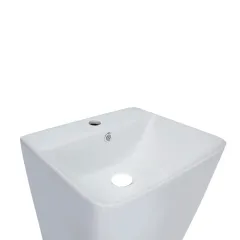 Раковина моноблок Mixxus STYLE-1101 з отвором під змішувач та переливом 440х380х830mm (MI6696)