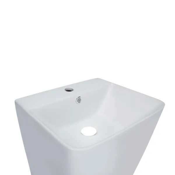 Раковина моноблок Mixxus STYLE-1101 з отвором під змішувач та переливом 440х380х830mm (MI6696)