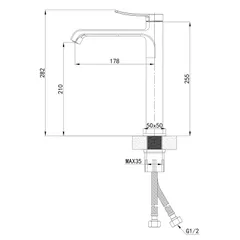 Змішувач для умивальника Mixxus Premium DALI 001 NUT HIGH (MI6745)