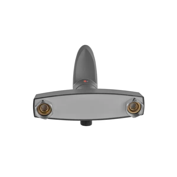 Змішувач для душової кабіни Plamix CEZAR-003 SET Graphite, зі шлангом, лійкою та кронштейном (PM0689)