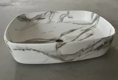 Раковина накладна Mixxus Premium BEVEL-0102 MARBLE 495х370х135mm (MP6519)