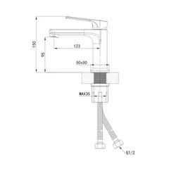 Змішувач для умивальника Mixxus Premium MONE 001 NUT Graphite (MI6780)