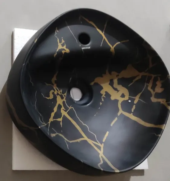 Раковина накладна MIXXUS PREMIUM WAVE-0201 MARBLE 430х430х150mm з отвором під змішувач (MP6536)