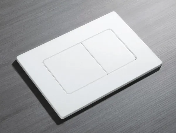 Панель змиву Koer KT-0602-03 240x160x10mm пластикова, кнопка квадратна (колір білий) (KR5180)