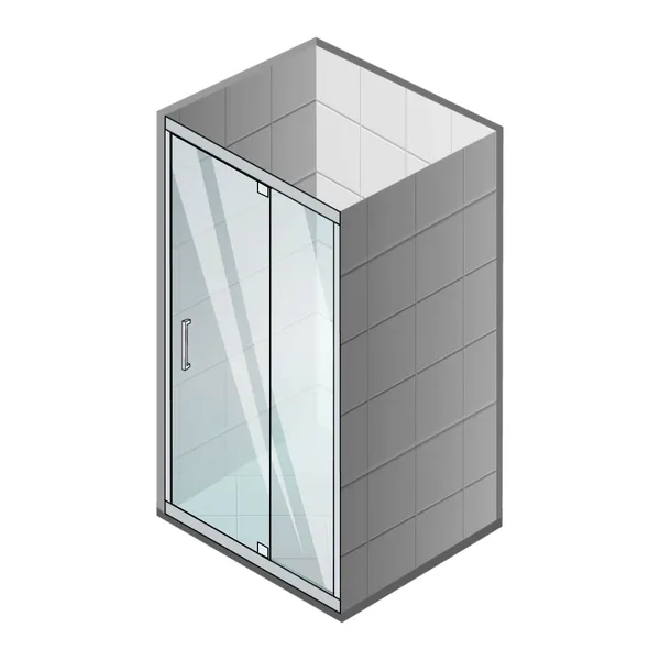 Двері в нішу Koer SR SD04-120x200-TR-07 прозоре скло Easy Clean 10мм, графіт (KR5388)