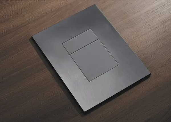 Панель змиву Koer KT-0607-07 157x198x10mm пластикова, кнопка квадратна (колір графіт) (KR5345)