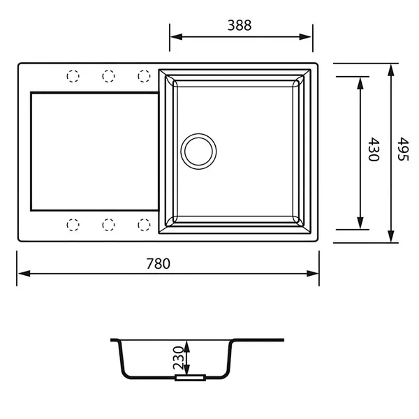 Мийка кухонна Zerix ZS-7950S-03 Чорна (ZX4580)