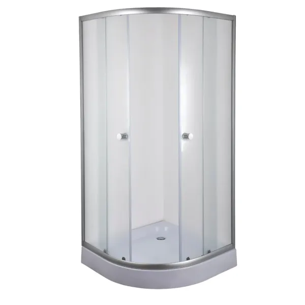 Душова кабіна з низьким піддоном Mixxus PLAIN SCT02-100x100x195-FB SATIN матове скло 4мм (MI6897)