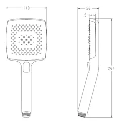 Лійка для душу Koer KP-0409-01 4 функції (Колір хром) (KR5413)
