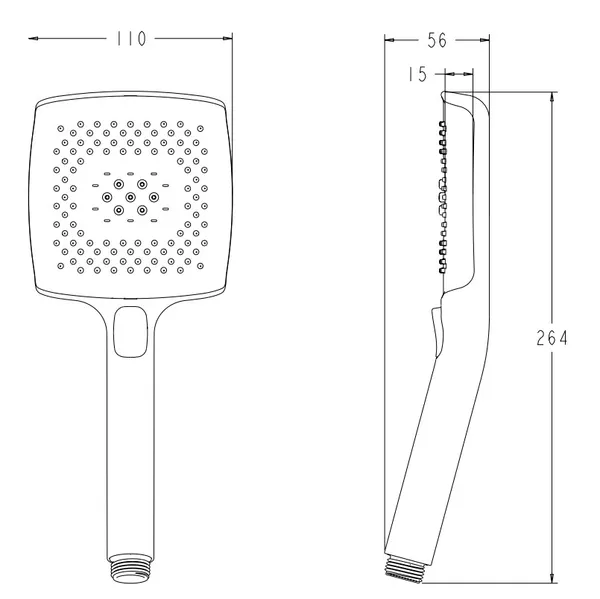 Лійка для душу Koer KP-0409-01 4 функції (Колір хром) (KR5413)