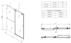 Двері в нішу Koer SR SD06-140x220-TR-01 прозоре скло Easy Clean 8мм, хром (KR5368)